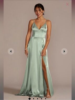 David’s Bridal Galina Signature Elegant Satin Maxi Dress